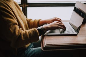 someone using a macbook