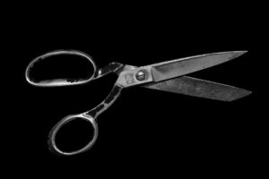 scissors with black background.