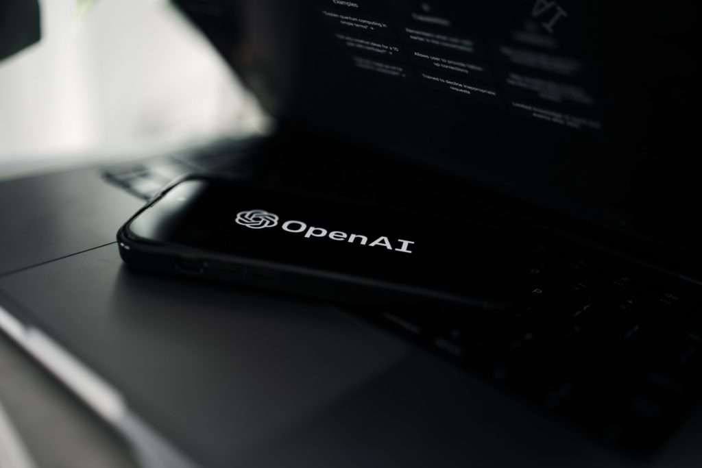 OpenAi logo displayed on a phone.